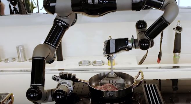 Moley Robotic Kitchen Cooking Steak - Robotic Gizmos